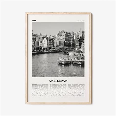 Amsterdam Print Black and White Canals Amsterdam Wall Art - Etsy