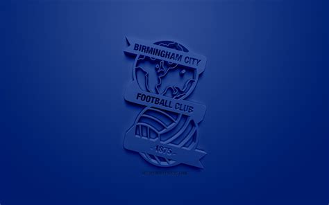 Download wallpapers Birmingham City FC, creative 3D logo, blue background, 3d emblem, English ...