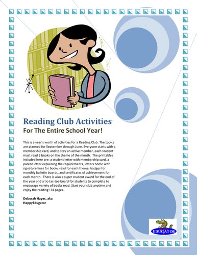 Reading Club or Book Club Activities for the Entire School Year ...