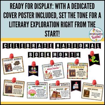 National Book Month Bulletin Board Set - Literary Genres Posters - October Set