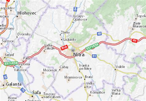 Map of Nitra - Michelin Nitra map - ViaMichelin