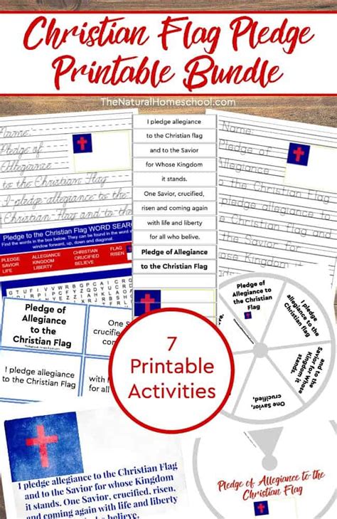 7 Christian Flag Pledge Printables Bundle - The Natural Homeschool