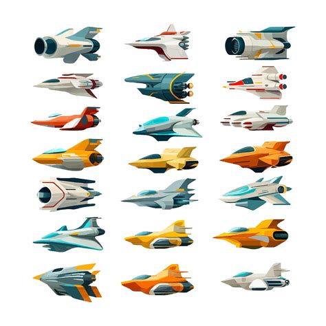 Premium Vector | Vector Spaceship illustration set on white background