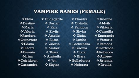 Female Vampire Names – @the-writers-small-corner on Tumblr