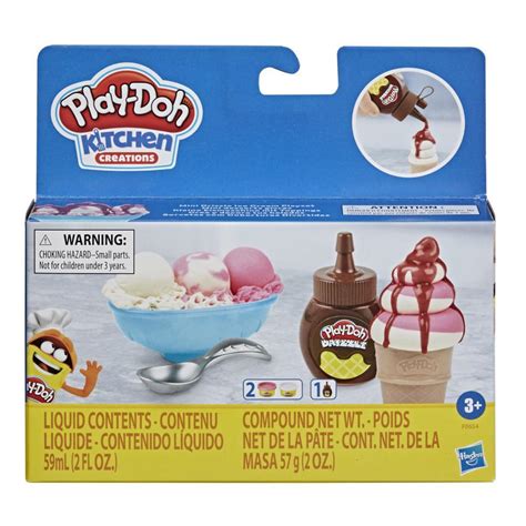 Play-Doh Kitchen Creations Mini Drizzle Ice Cream Playset with Play-Doh ...