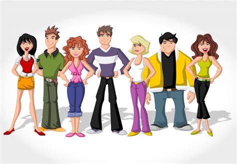 Cartoon characters vector Free Vector / 4Vector