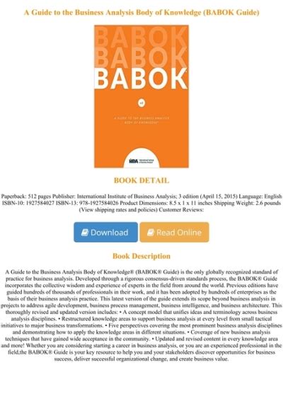 EBOOK [P.D.F] A Guide to the Business Analysis Body of Knowledge (BABOK Guide) Full PDF