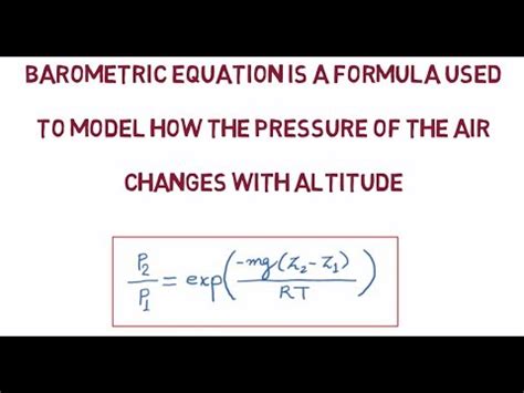 Barometric Equation - YouTube