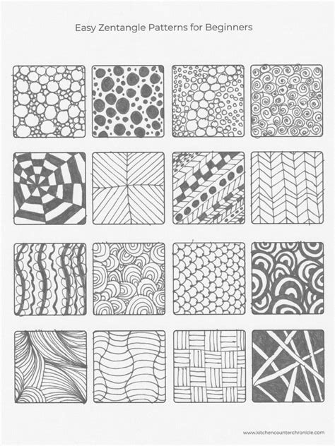 Easy Zentangle Patterns for Beginners and Kids