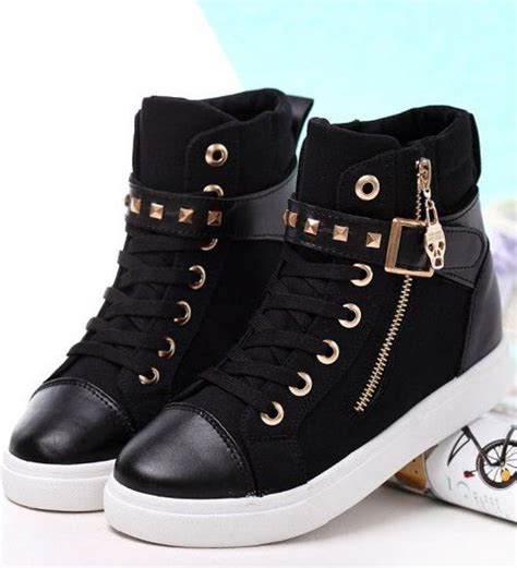 Ideas for High Tops Black and Gold for Womens Shoes 2017 – 2018 | Girls shoes, Casual shoes ...