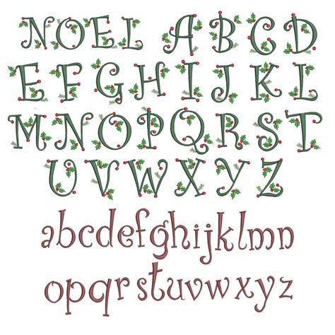 Curly Christmas Alphabet | Christmas fonts alphabet, Christmas fonts, Embroidery fonts