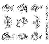 Goldfish Umriss black & white Kostenloses Stock Bild - Public Domain Pictures