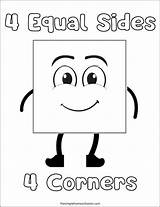 Square Coloring Printable Shapes Preschool Pages Worksheets Shape  sketch template