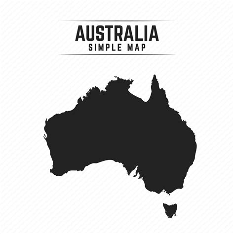 Simple Black Map of Australia Isolated on White Background 3249593 Vector Art at Vecteezy