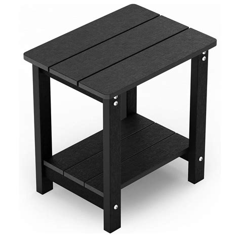 Adirondack Square Side Table, Plastic Outside Side Tables, 2-Layer Weather Resistant End Table ...