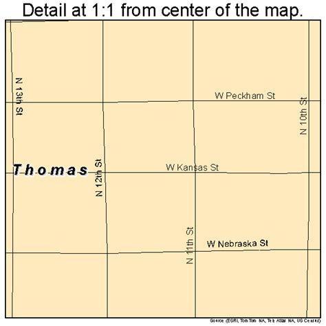 Thomas Oklahoma Street Map 4073450