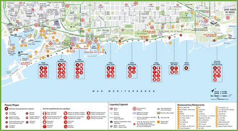 Barcelona coast map - Map of barcelona coastline (Catalonia Spain)