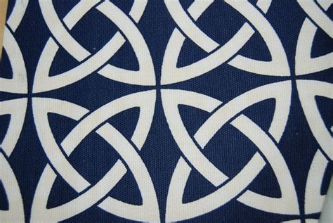 Navy And White Geometric Fabric | Lattice Link Navy Blue and White Geometric Famous Maker ...