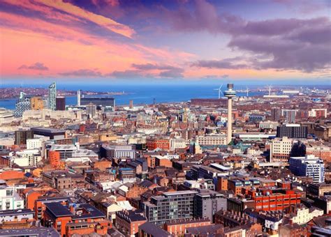 Sunset in Liverpool UK stock photo. Image of sightseeing - 225190318