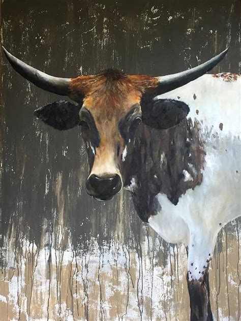 Texas Longhorn Poster by Cheryl Green | Cow painting, Texas art, Farm art