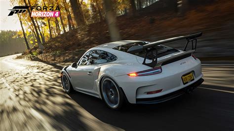 Fonds d'ecran Forza Horizon 4 Porsche 911 2018 GT3 RS Blanc Mouvement Arrière Jeux Voitures ...