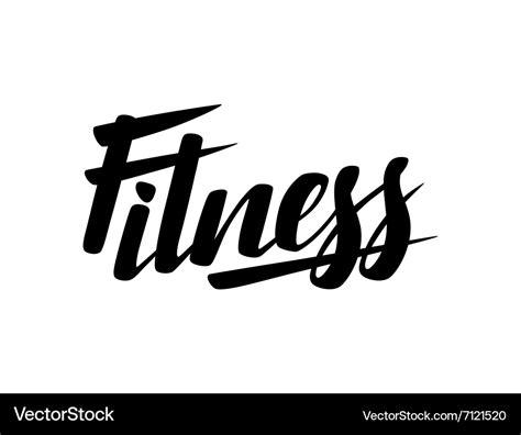 Fitness lettering poster concept handwritten word Vector Image