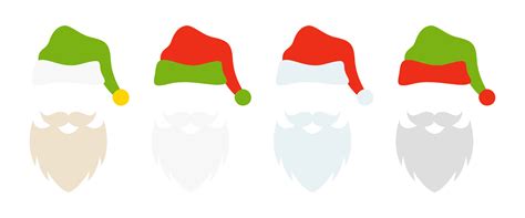 Beard with christmas hat on white background 14314824 Vector Art at ...