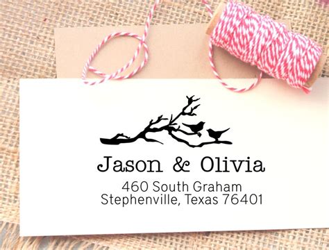 Birds Family Return Address Stamp Personalized Address Stamp - Etsy