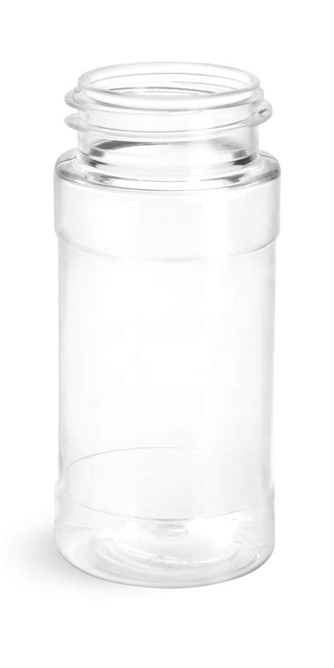 SKS Bottle & Packaging - 4 oz Clear PET Spice Bottles (BULK), Caps NOT Included