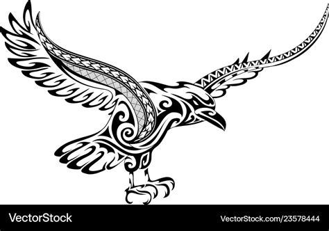 Tribal tattoo crow shape Royalty Free Vector Image