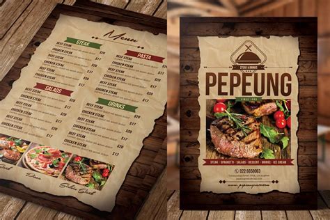 Rustic Restaurant Menu - Design Template Place