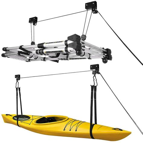 Heavy Duty Ceiling Mount Bicycle Kayak Canoe Garage Storage Lift Hoists ...