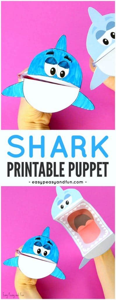 Printable Shark Puppet - Easy Peasy and Fun