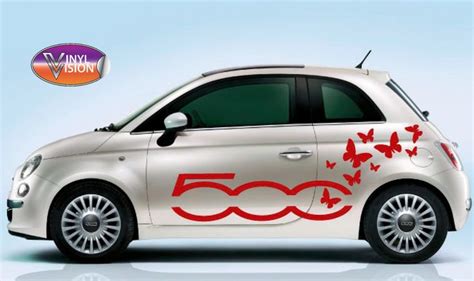 Fiat 500 Butterfly Side Decal Sticker Kit. – Vinyl Vision | Fiat 500 ...