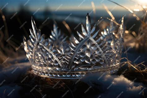 Premium AI Image | Royal Crown Of Ice Crystals Sparkling In The Winter ...