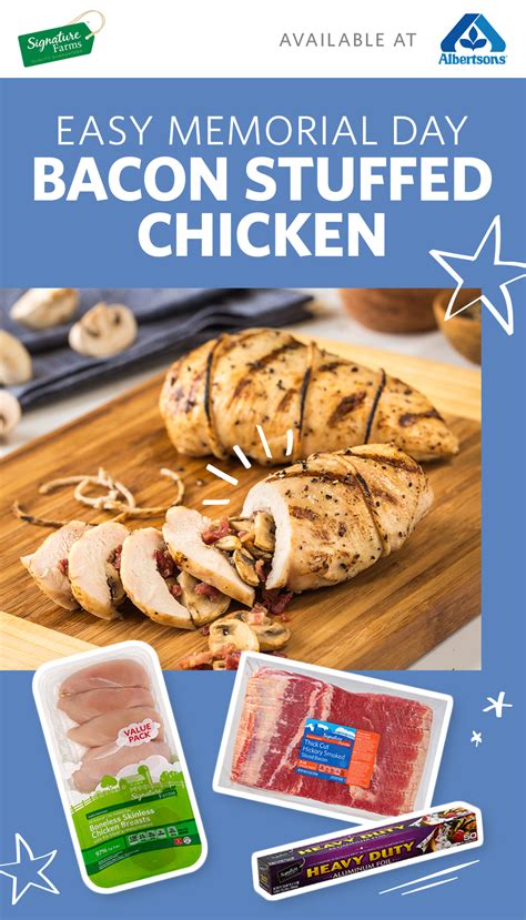 Albertsons Memorial Day Stuffed Chicken | Seasoning recipes, Chicken ...