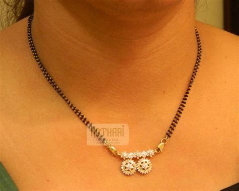 Diamond Mangalsutra - Diamond Jewelry Diamond Mangalsutra (TN06450000) at USD 1,35… | Black ...