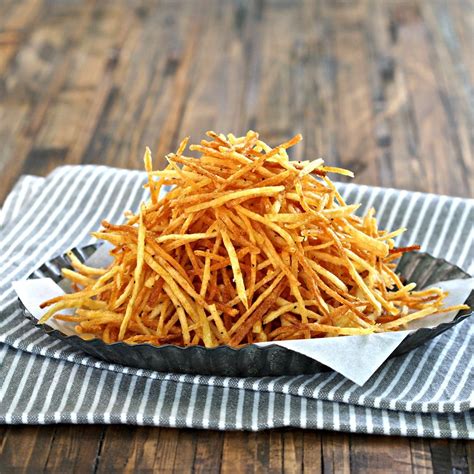 Crispy Crunchy Shoestring Potatoes - Simply Sated