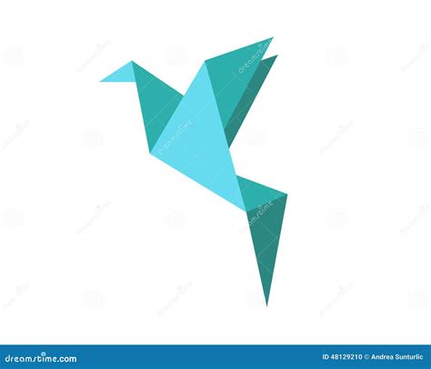 Origami bird shape stock illustration. Illustration of diagram - 48129210