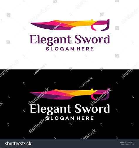 Elegant Sword Logo Designs Template Stock Vector (Royalty Free ...