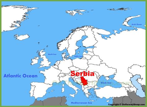 Serbia location on the Europe map - Ontheworldmap.com