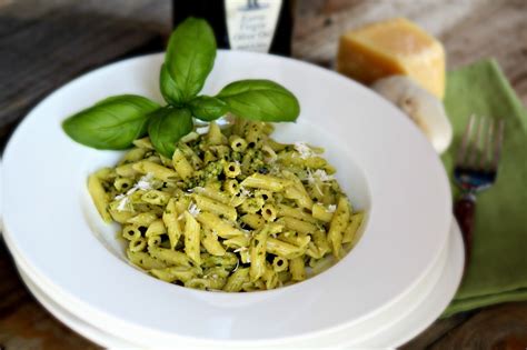 The Red Apron: Penne Pasta with Genovese Pesto Sauce