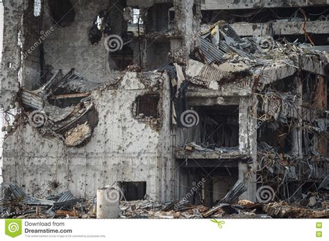 Detail View of Donetsk Airport Ruins Stock Photo - Image of explosion, death: 73502600