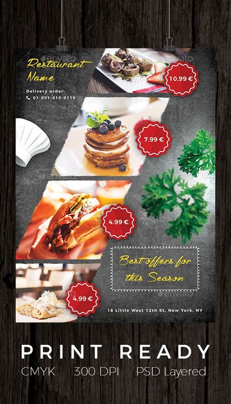 Restaurant and Cafe Offer Flyer | Food poster design, Restaurant flyer, Food poster