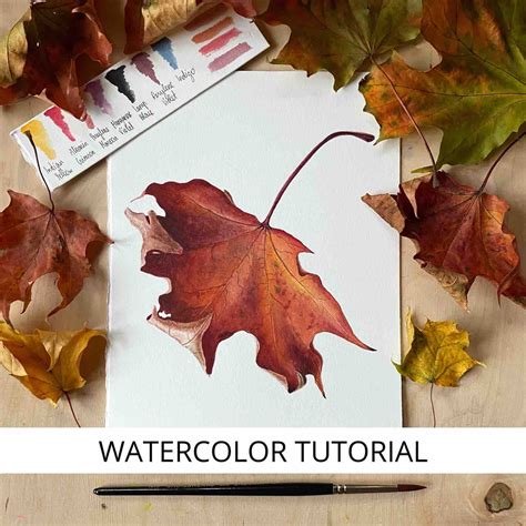 Maple Leaf Watercolor Painting Tutorial – Kristine Art Watercolor ...