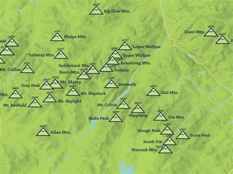 Adirondack High Peaks Map 18x24 Poster - Best Maps Ever