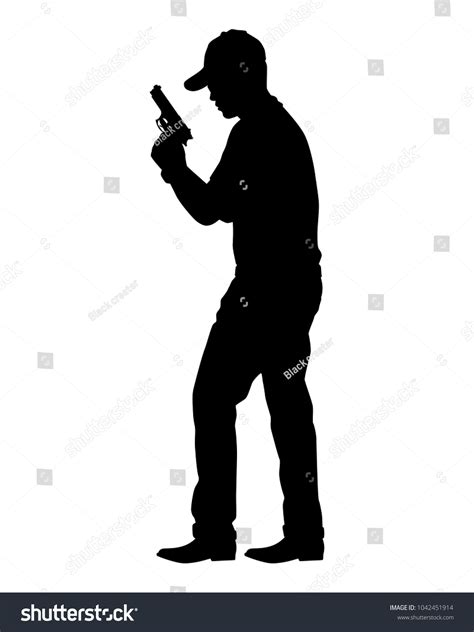 Man Gun Silhouette Vector Stock Vector (Royalty Free) 1042451914