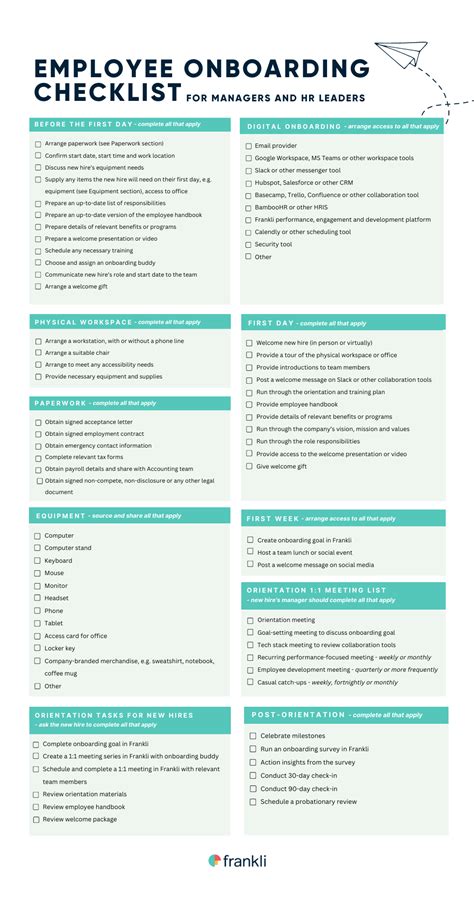 Employee Onboarding Checklist Template for Managers and HR | Employee ...