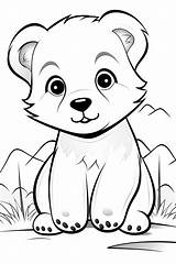 Premium Photo  Happy cute baby polar Bear Chibi Style coloring Page AI sketch template