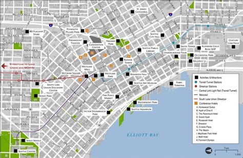 Seattle tourist attractions map - Ontheworldmap.com